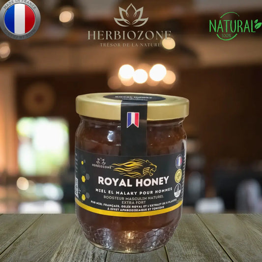 Miel aphrodisiaque booster naturel pour hommes double puissance 500g en pot, au miel pur, gelée royale et plantes