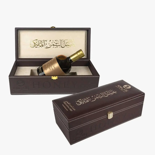 Miel Samar des Émirats 550 g dans coffret de luxe en cuir italien personnalisable