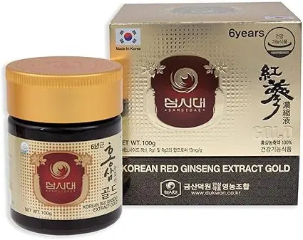 Extrait Gold de ginseng rouge coréen 100g, racines de 6 ans, 13 mg/g de ginsénosides